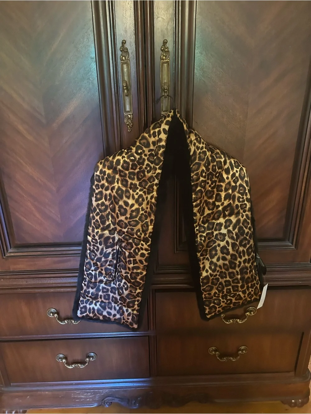 White House Black Market Black Faux Fur Scarf